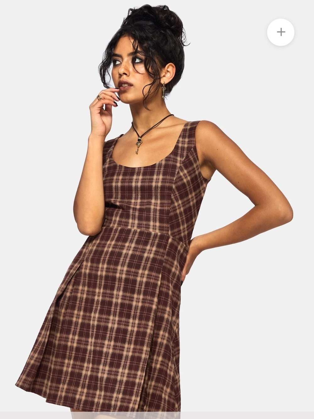 Disturbia brown plaid Milo Dress